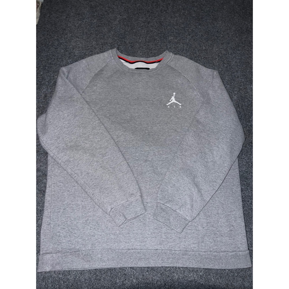 Jordan Brand Mens XL Gray Heather Jumpman Air Fleece Crewneck Sweatshirt